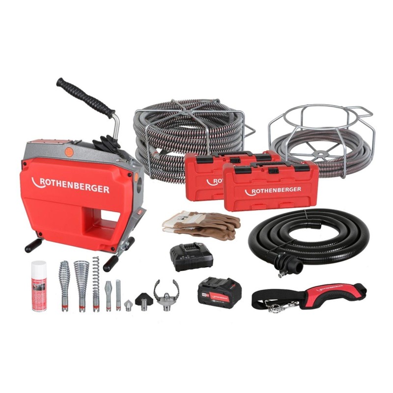 Rothenberger Акумулаторна каналопочистваща машина R600 VarioClean комплект