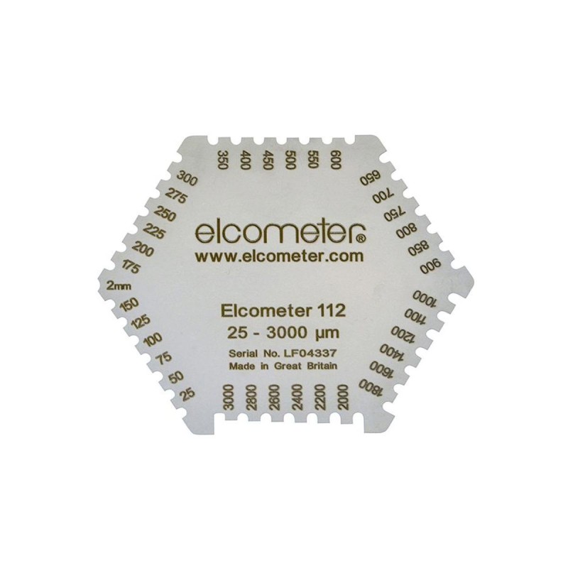 ELCOMETER Шестоъгълен гребен за мокър филм от алуминий