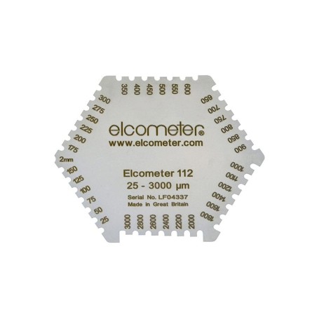 ELCOMETER Шестоъгълен гребен за мокър филм от алуминий