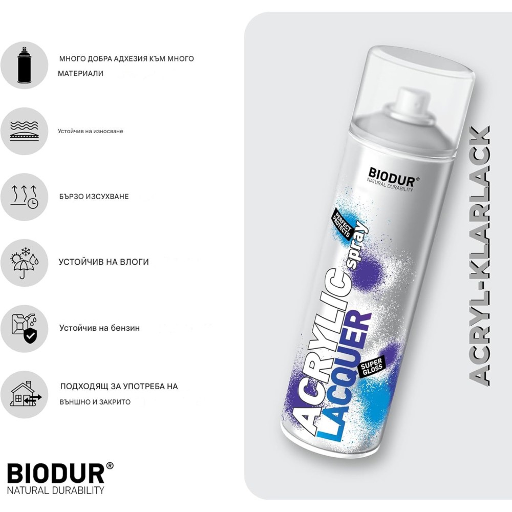 BIODUR Акрилен безцветен лак