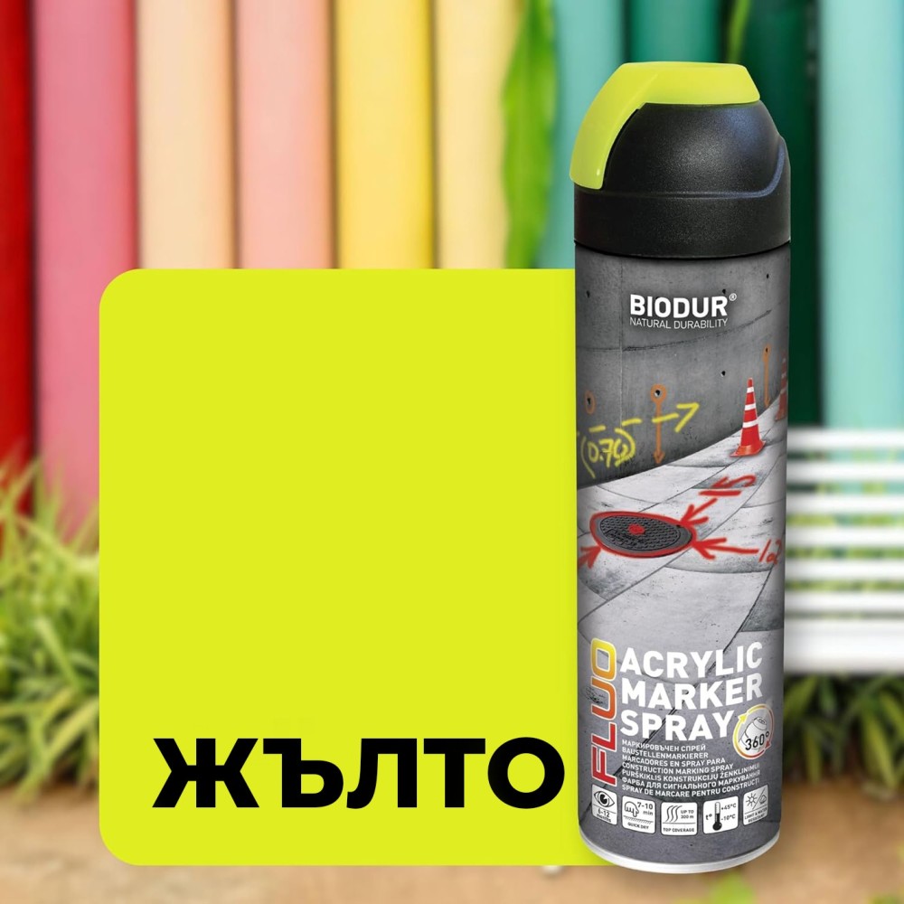 BIODUR Маркировъчен спрей за строителни дейности